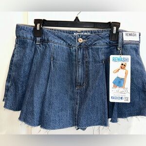 Rewash Women’s Denim Pleated Skort Size 11/30 - Low Rise - NWT